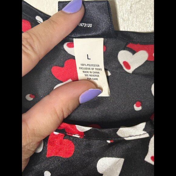 FREDERICK'S OF HOLLYWOOD Sexy Hearts Top Lace-Up Back Cami Lingerie Size L - Picture 5 of 5